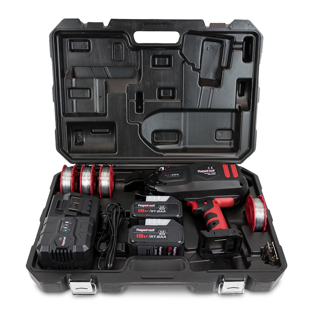 RAPIDTOOL RT-40A 18V 4.0Ah Li-ion Cordless Brushless Rebar Tying Machine Combo Kit – image 3