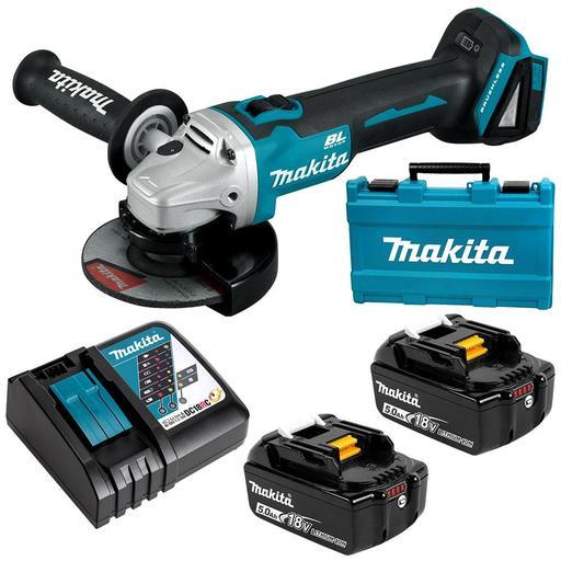 Makita DGA506RTE 18V 5.0Ah Li-ion Cordless Brushless 125mm (5") Angle Grinder Combo Kit
