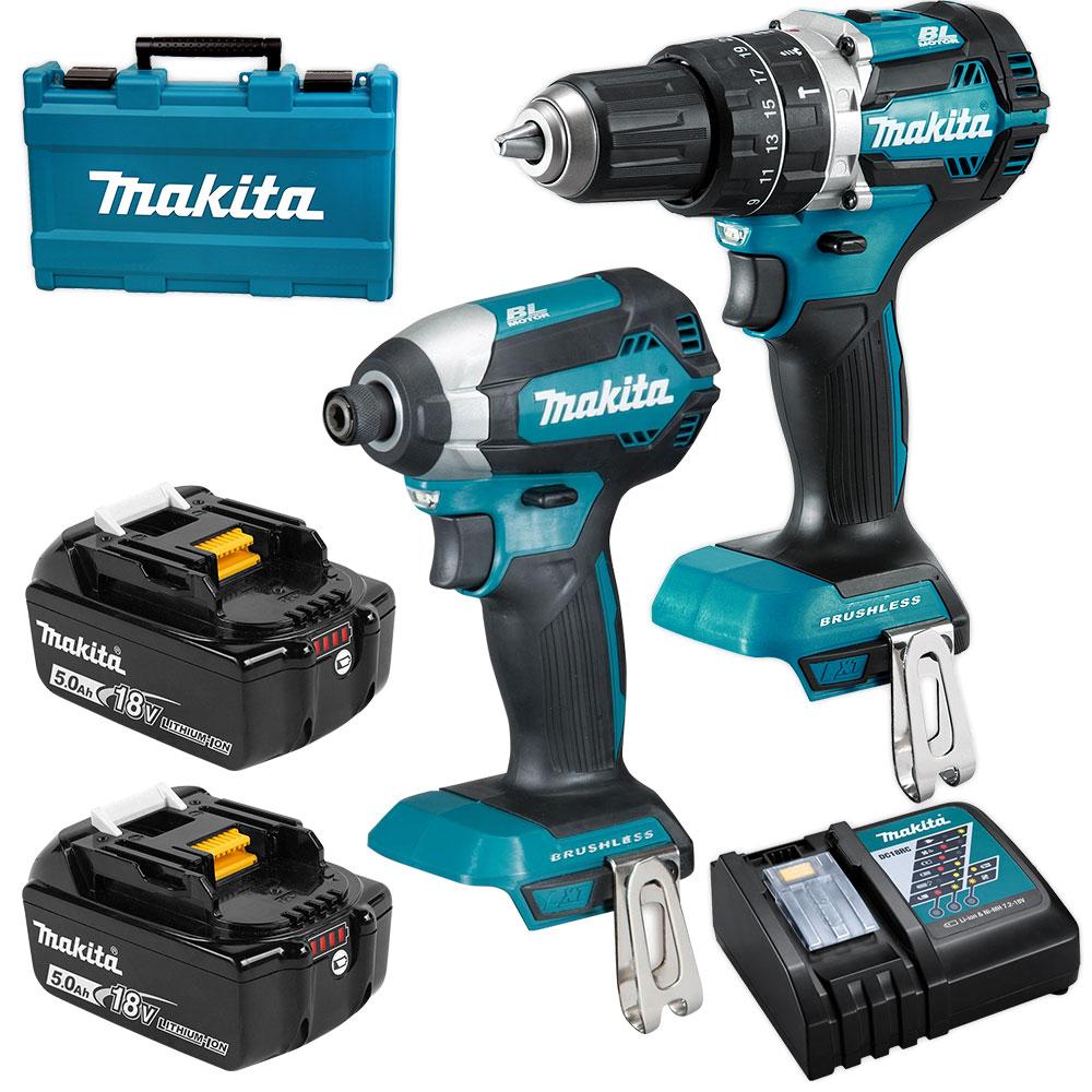 Makita DLX2180TX 18V 5.0Ah Li-Ion Brushless Cordless 2pce Combo Kit