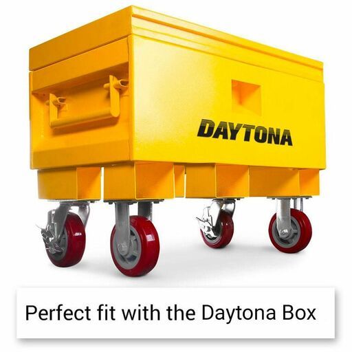 Daytona B445-W 812 x 483 x 445mm Yellow Steel Site Box With Caster Wheels Combo – image 8
