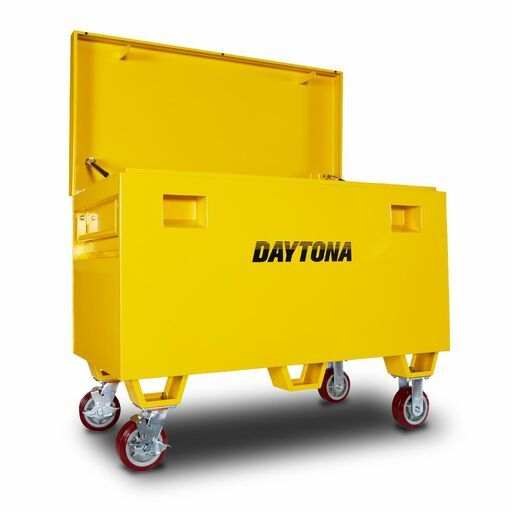 Daytona B735-W 1223 x 612 x 735mm Yellow Steel Site Box With Caster Wheels