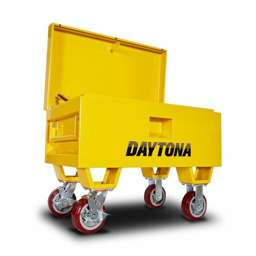 Daytona B445-W 812 x 483 x 445mm Yellow Steel Site Box With Caster Wheels Combo