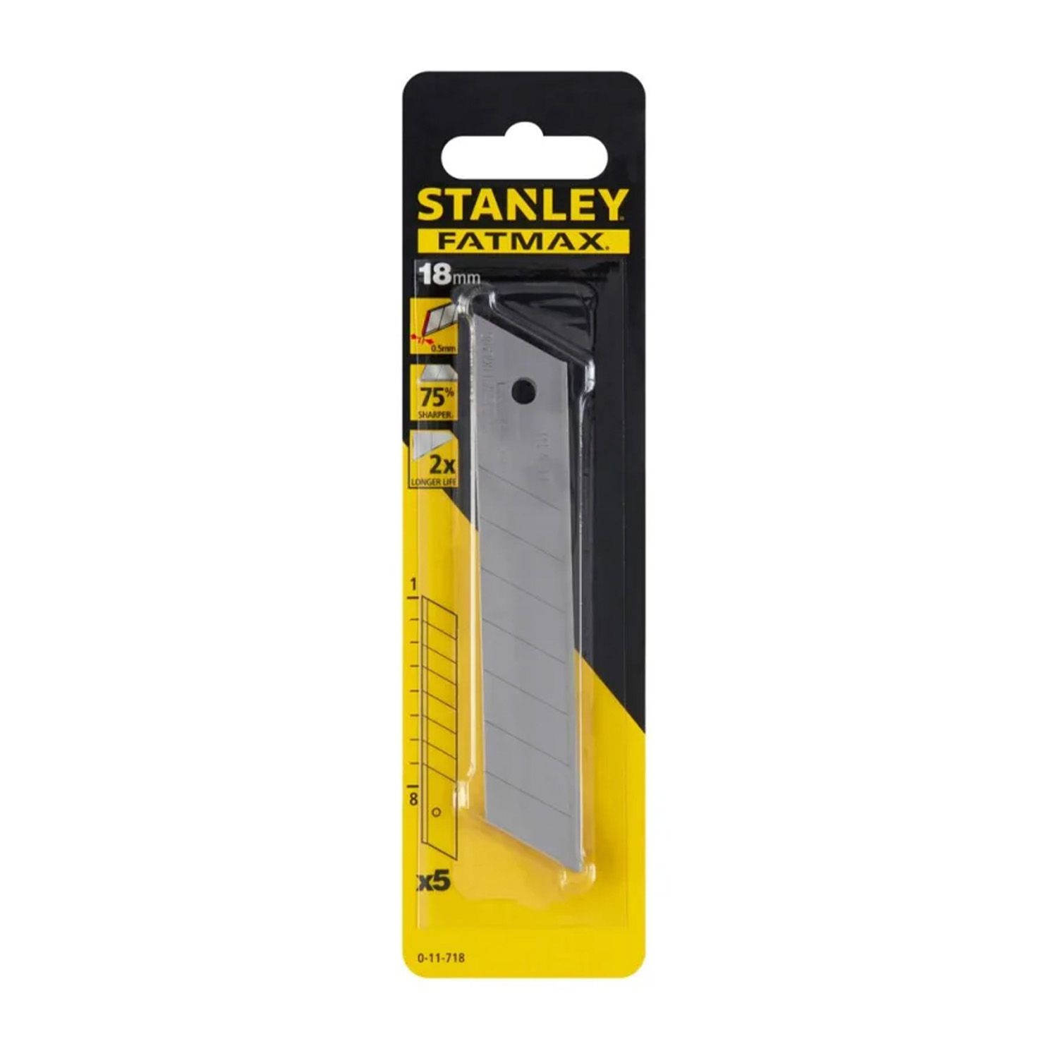 Stanley 0-11-718 FatMax 5-Pack 18mm Snap-Off Knife Blades – image 3