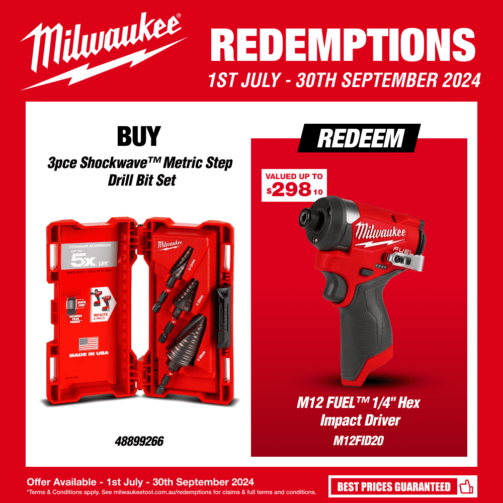 [Pre-Order] Milwaukee 48899266 3pce Shockwave Metric Step Drill Bit Set